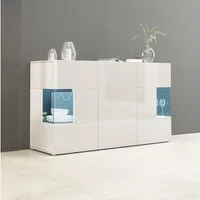 OTTO home Sideboard Egypt, Kommode, Schrank, Kredenz, Vitrine grifflos, 3 Türen davon 2 mit Glaseinsatz, kompl. Hochglanz lackiert Breite 135