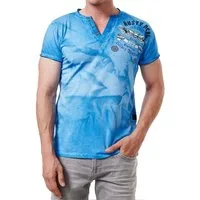 R-NEAL T-Shirt T-Shirt Washed Streetwear Printed Sale Verwaschenes Kurzarm Shirt