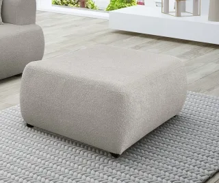 Polsterhocker Designerhocker Hocker ANIKE in Stoff Now or Never Beige