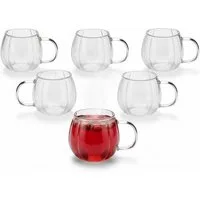 relaxdays Gläser-Set Gläser mit Henkel Set, Glas, 6er Pack