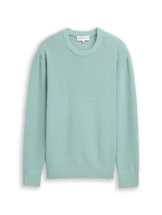 Denim Tom Tailor - Strickpullover mit Streifen dusty horizon mint - Gr. - L
