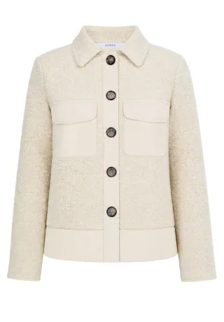 bianca - Strukturierte Shacket beige - Gr. - 42