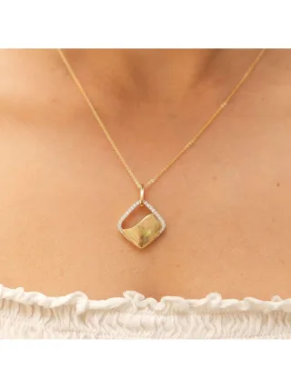 Fascination by Ellen K. Halskette 585 Gold glanz/matt mit Zirkonia weiß