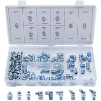 CCLIFE Werkstatt-Set Schmiernippel Sortiment M6 M8 M10 110tlg 45°90° Kegelschmiernippel, (110-tlg)
