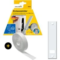 SCHELLENBERG Einlass-Gurtwickler Unterputz, inkl. Abdeckplatte weiß und Rollladengurt in grau oder weiß, Set, 1-tlg., 13,5 cm Lochabstand für das Rollladensystem Maxi