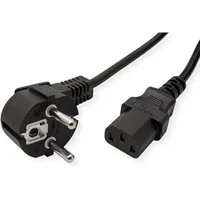 VALUE Netzkabel, CEE7/7-Stecker & IEC-Buchse gerade Stromkabel, Schutzkontakt, CEE 7/7, Typ-E/F Männlich (Stecker), IEC320 C13, Kaltgeräte, 10A Weiblich (Buchse) (60.0 cm)