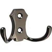 SO-TECH® Garderobenhaken LENA, Lochabstand 20 mm, zwei Größen, Metall massiv, Chrom dunkel, Höhe 48 mm, 2-fach, inkl. Schrauben