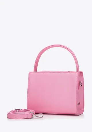 Wittchen Mini-Handtasche für Damen mit glänzender Schnalle, hellrosa, Kunstleder