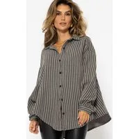 SASSYCLASSY Longbluse Oversize Musselin Bluse Damen Langarm Elegant Hemdbluse lang aus Baumwolle mit V-Ausschnitt, One Size (Gr. 36-48)