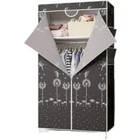 Jumpeak Stoffschrank stoff kleiderschrank,mit Überzug aus Vliesstoff,Kleiderstange Länge70*Breite45*Höhe160cm,Mehrere Farben,Oberer und unterer Stauraum