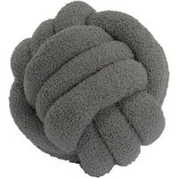 REALLaxx Dekokissen Knotenkissen, runder Knotenball, 25cm, Zierkissen mit modernem Teddy-Bezug