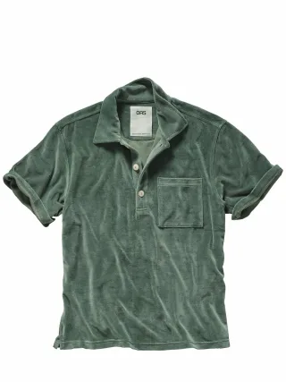 OAS Herren Velours-Polo Girona Grün 80 % Baumwolle, 20 % Polyester