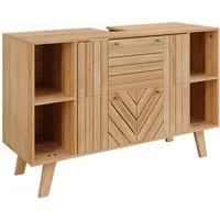 Vicco Waschbeckenunterschrank Lucie, Bambus, 100 x cm mit 2 Schubladen (1-St)