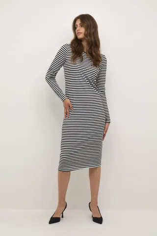 Kleid Slim fit black white