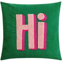 Magma Heimtex Kissenhülle PIXIE, Grün, Rosa, Pink, Polyester, (1 Stück), Cordoptik, Schriftzug, mit Reißverschluss, 45 x 45 cm