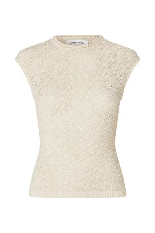 samsøe & samsøe - Stricktop mit Strukturmuster beige - Gr. - S