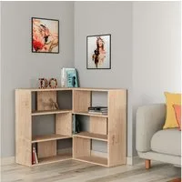 Decortie Bücherregal Molly, Modernes Eck-Mehrzweck Bücherregal, Nr.3, 157,5 x 30 x 89 cm