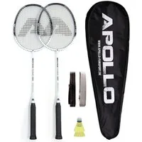 Apollo Badmintonschläger Badminton Set Badminton Match Pro 800, (Set, inkl. 2 Bällen und Tragetasche), inkl. 2 Bällen und Tragetasche