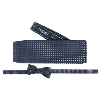 Hackett London bedruckte Seiden Herren dunkelblaue Fliegen