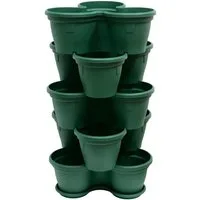 Engelland Blumenständer Säulentopf, Hochbeet, Kräuterbeet (Vorteils-Set, 5 St., 11 Liter Fassungsvermögen je Ebene), fallsicher, UV-beständig, stapelbar, platzsparend, robuster Kunststoff