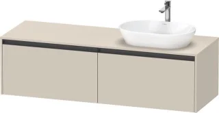 Duravit Ketho.2 Konsolenwaschtischunterbau wandhängend Taupe Supermatt 1600x550x459 mm - K24889R8383 K24889R83830000