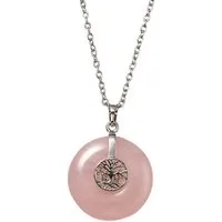 Firetti Kette mit Anhänger Schmuck Geschenk Halsschmuck Halskette Ankerkette Lebensbaum Edelstein, Made in Germany - mit Edelstein