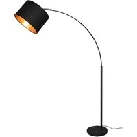 Reality Leuchten LED Bogenlampe, Dimmfunktion, LED wechselbar, Warmweiß, Stehlampe ge-bogen dimmbar für Esstisch Schwarz Gold-en, Höhe 171cm