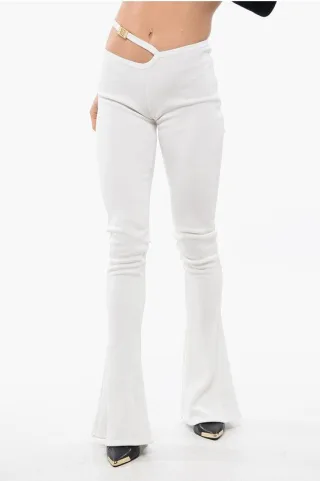 Flared-Fit Leggings mit Cut-Out in Beige