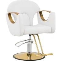 Physa Armlehnstuhl Friseurstuhl Barton Weiß Barberstuhl Friseursessel höhenverstellbar, Weiß