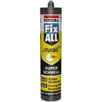 SOUDAL Montagekleber Fix ALL Turbo Weiß - Hybrid-Montagekleber 430 g, Schneller Hybrid Montagekleber für innen & außen
