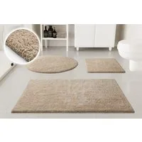 OTTO home Badematte Selenne, Höhe 20 mm, rutschhemmend beschichtet, fußbodenheizungsgeeignet, Baumwolle, rund, Badteppich, getuftet, modern, Uni, antirutsch, flauschig, Baumwolle