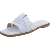 Ital-Design Moderne Damen Sandalen mit geflochtenem Design für Freizeit Pantolette (91117186) Blockabsatz Pantoletten in Hellblau