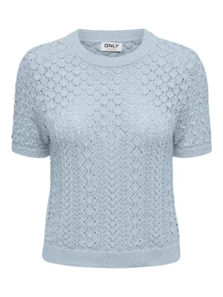 ONLY - ONLSAGA SS O-NECK KNT NOOS Ballad Blue - Gr. - L