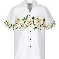 KY's Hawaiihemd "Bambus" Herren Kurzarm Baumwolle Kokosknöpfe Original Hawaii