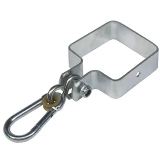 Stabile Schaukelschelle 90x90 mm mit sicherem Karabiner - Witterungsbeständige Vierkant-Befestigung für den Spielplatz im eigenen Garten - Wickey