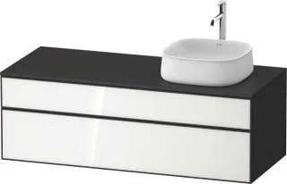 Duravit Zencha Konsolenwaschtischunterbau wandhängend Weiß & Graphit n/a & Supermatt 1300x550x442 mm ZE4822R64800000