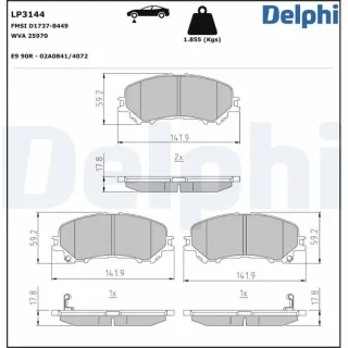 Delphi Bremsbel?ge vorne Nissan Qashqai Renault Kadjar