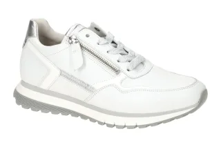 Gabor 86.378.50 Damen Sneaker wei?/silber - Extra Weit - Echtleder - OptiFit