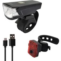 nean Fahrradbeleuchtung Set mit Akku und StVZO-Zulassung 30 LUX 5 Candela, mit 2 Helligkeitsstufen und USB-Ladebuchsen, abnehmbar
