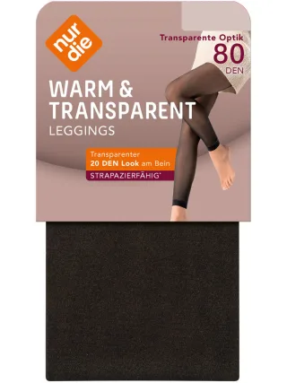 NUR DIE Damen Leggings Warm & Transparent Strapazierfähig 80 DEN