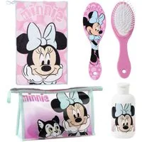 Disney Minnie Mouse Kulturbeutel - Kinder Waschset Haarbürste Handtuch Travel Zubehör (3-tlg)