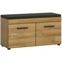 Meble Wójcik Sitzbank CORTINA, Grandson Eiche Dekor, MDF, 2 Türen, Soft-Close-Funktion, 4 Einlegeböden, B 93 x H 47 x T 38 cm