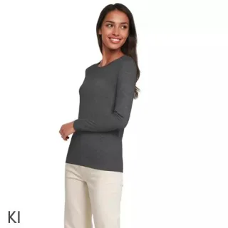 Supima-Shirt, Langarm in Petite-Größe, Damen, size: petite, Schwarz, Baumwolle, by Lands' End