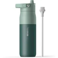 BRITA Trinkflasche BRITA LARQ Essential Trinkflasche (680ml) mit Strohhalm, Edelstahl Wasserflasche mit doppelwandiger Isolation - hält 24h kalt