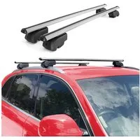 OMAC Dachträger Gepäckträger für Auto 75kg 120cm Aluminium Grau 2x (2-St), Wasserbeständig,Abnehmbar,Multifunktional,Leichtgewichtig