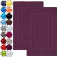 NatureMark Badematte 2er-Set Badvorleger 50x80cm, strapazierfähig, Baumwolle, rechteckig, Badematte 2-tlg., Duschmatte Duschvorleger, Premium Qualität, 50x80cm, Lila