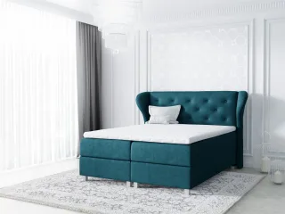 Boxspringbett Schlafzimmerbett ARIANNA 200x200cm Stoff Türkis