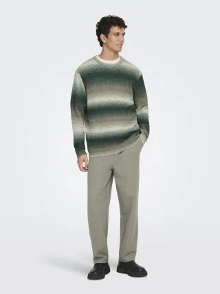 ONLY&SONS - ONSBERTIL REG LS CREW KNIT Darkest Spruce - Gr. - XL