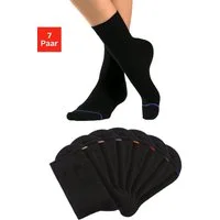 H.I.S Basicsocken Damen Herren Klassische Socken, Strümpfe (Packung, 7-Paar) mit eingestrickter farbiger Spitzennaht