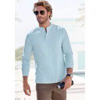 John Devin Henleyshirt mit Stehkragen Regular-Fit, aus Baumwoll-Piqué